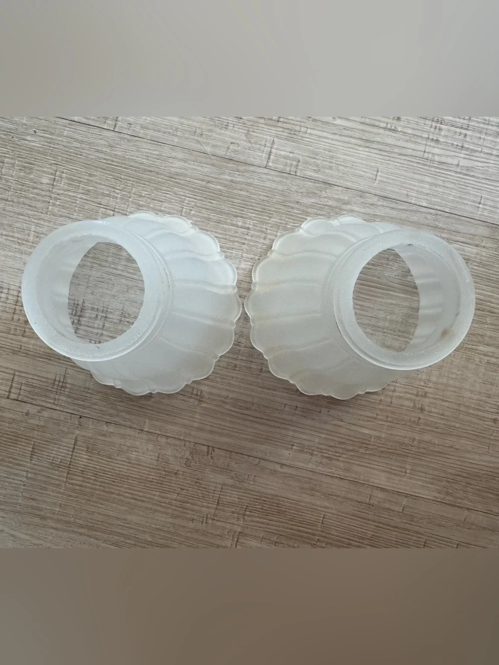 Vintage Frosted Glass Shade Set - Pair
